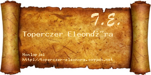 Toperczer Eleonóra névjegykártya